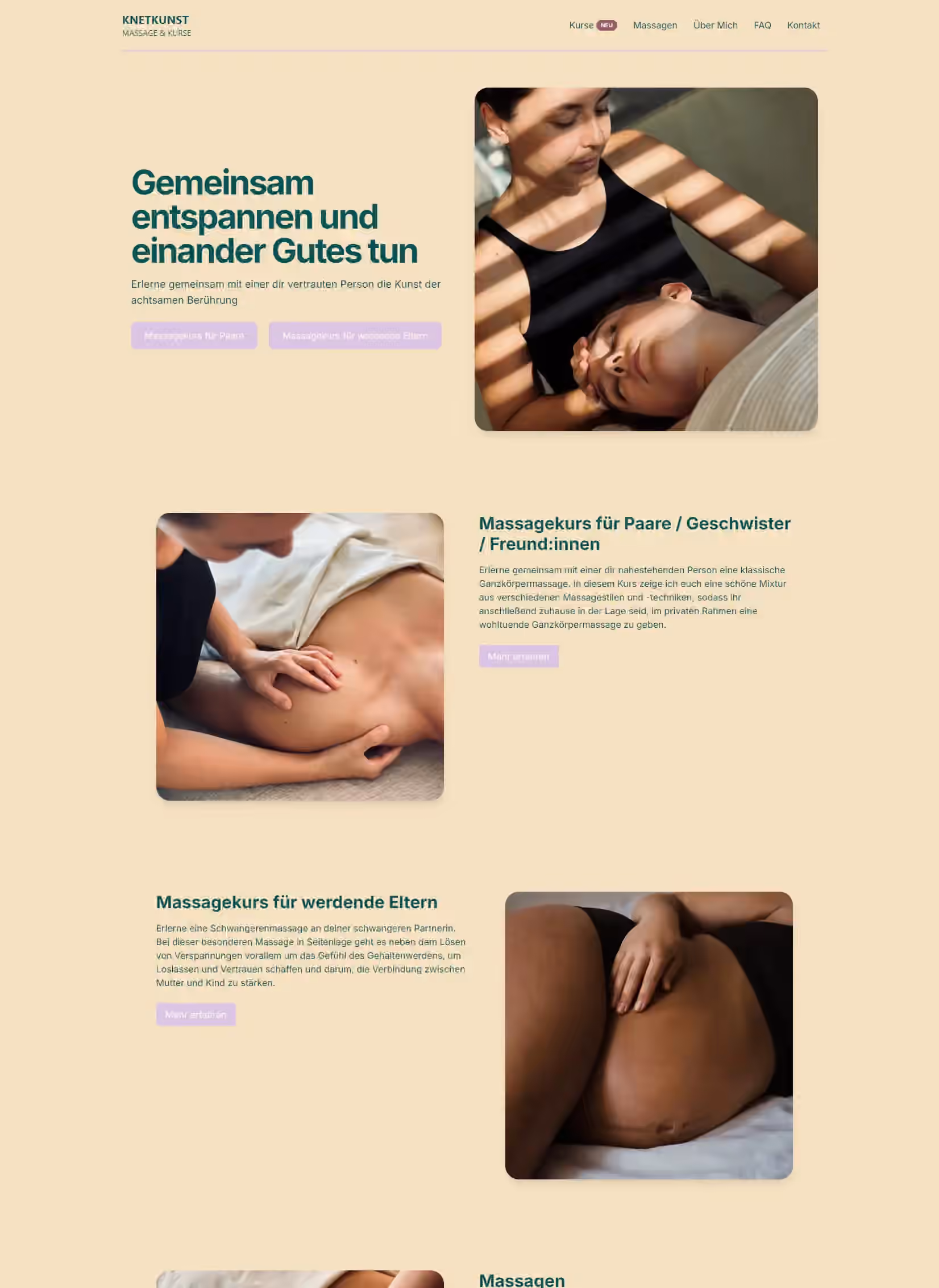 Kunde Knetkunst Massage
